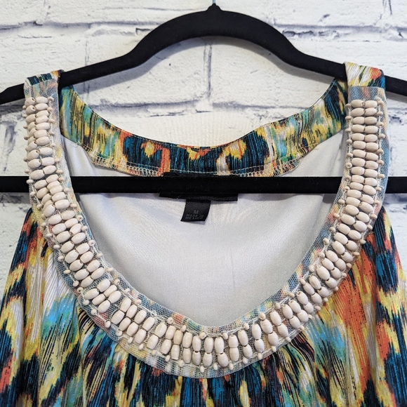 AGB Beaded Neckline Side Slit Maxi Dress Women's Size Medium - Picture 2 of 8